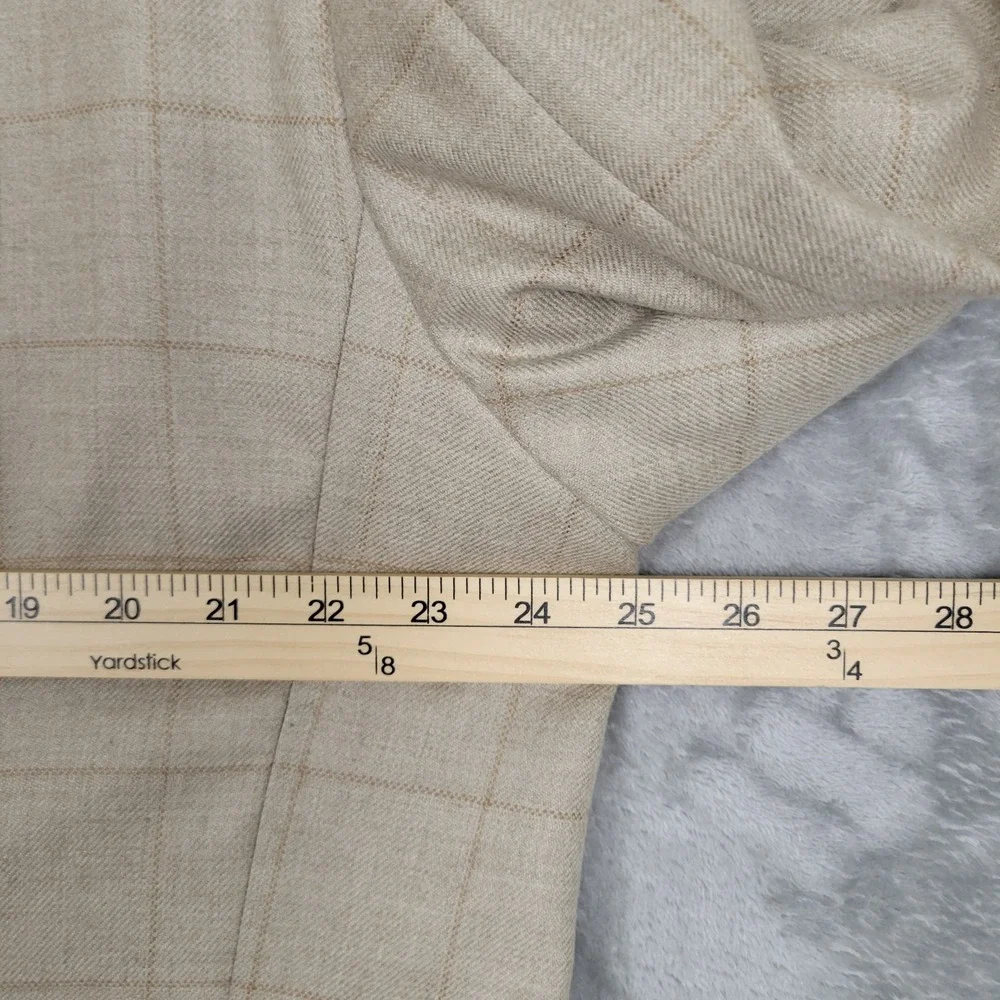 John W Nordstrom Loro Piana Men's 48L Tall 100% Cashmere Brown Windowpane Blazer